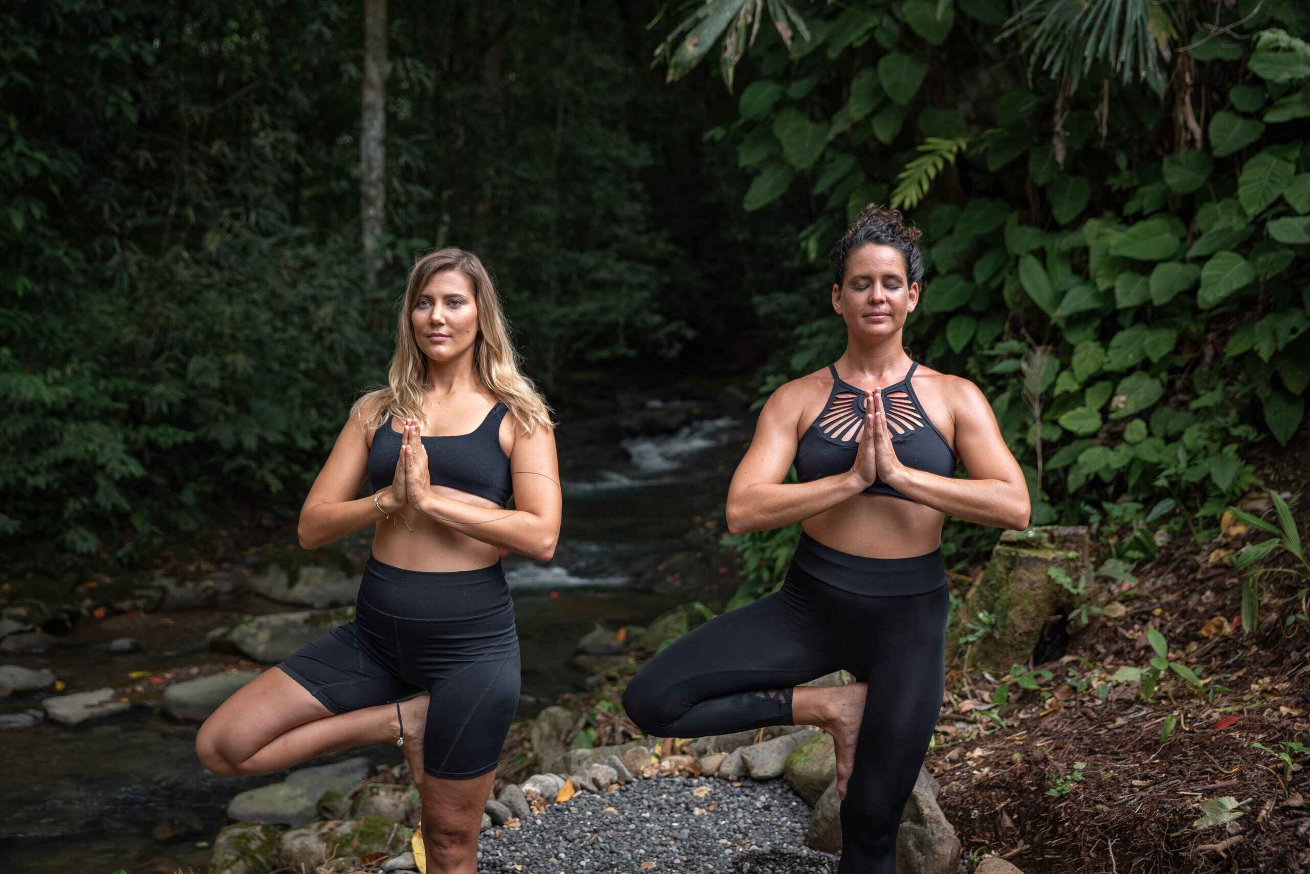 Immerse in pure bliss at Vayu Retreat Villas, Costa Rica's premier wellness destination. Witness two empowered women finding serenity through outdoor yoga amidst the breathtaking ambiance. Plan your unforgettable stay at our transformative hotel nestled in the heart of Costa Rica's natural paradise