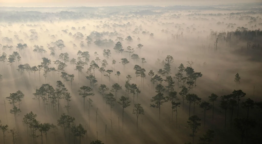 Misty forest landscape in Costa Rica near Vayu Retreat Villas, highlighting the country's commitment to sustainable tourism and conservation