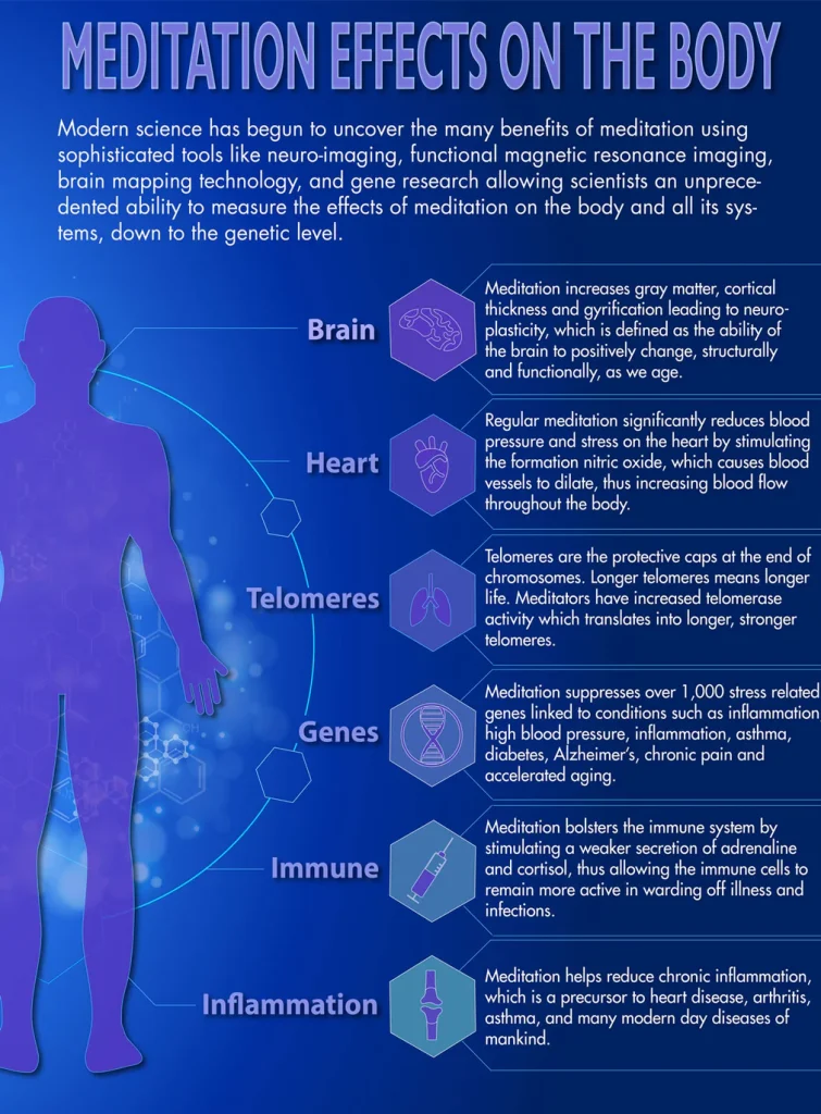 Illustration showing the impact of stress on the brain, relevant to meditation benefits discussed at Vayu Retreat Villas.