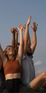 Group meditation session at Vayu Retreat Villas, highlighting wellness practices in Costa Rica.